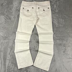 Maurices Women’s Jeans Size 3/4 White Stretch Denim Bootcut Pants B48